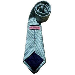 Vineyard Vines Bird Print Silk Tie Green Blue Made USA Shep & Ian